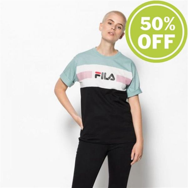 Camisetas Fila Mulher Branco/Pretas - Fila Shannon With Crew Neck Aquifer /Bright Outlet Portugal,TU